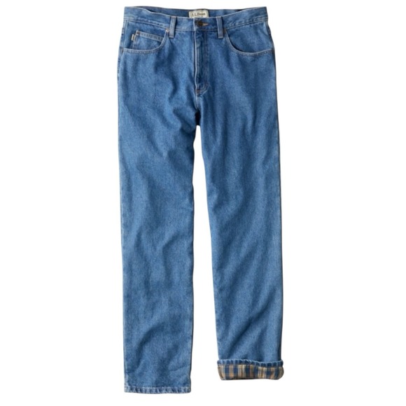 L.L. Bean Other - L.L. Bean Double L Mens Flannel Lined Blue Denim Jeans Size 44x30 100220 Classic